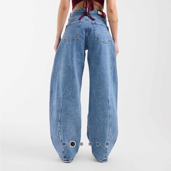 Wide Leg High-Rise Women's Jeans - Light Blue - Picture 2 of 3